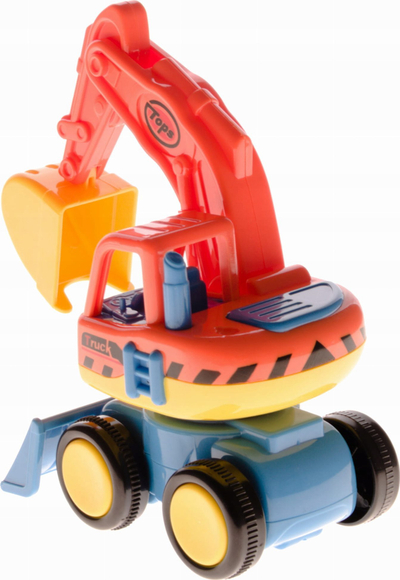 Играчка ескаватор Tops Truck, пластика, 19 cm, шарен