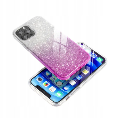 Maskë mbrojtëse Shining për Samsung A26 5G, transparente rozë