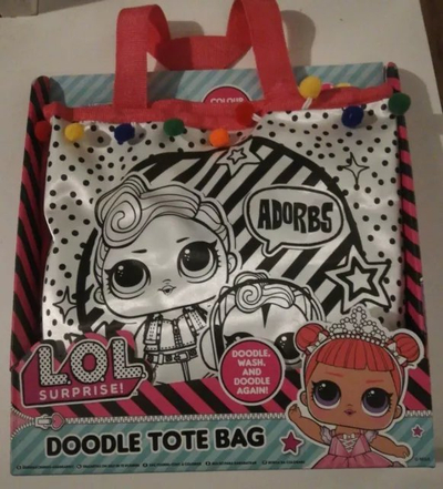 Çantë tote LOL Surprise Design Your Own, me markera, shumëngjyrëshe