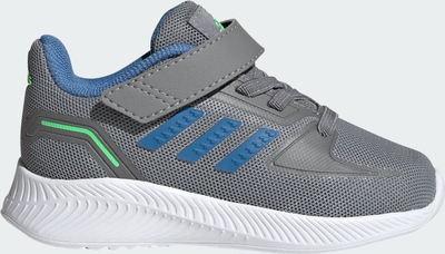 Atlete për vrap fëmijësh Adidas Runfalcon 2, rrjetë e ajrosur, mbyllje me shirit, gri