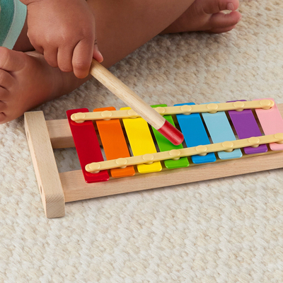 Lodër muzikore Fisher Price, ksilofon druri për fëmijë, 2 pjesë, shumëngjyrëshe
