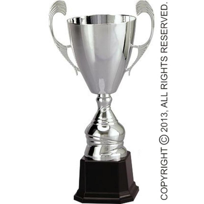 Трофеј чаша TRYUMF CUP 4105A, метална, со основа за гравирање, сребрена