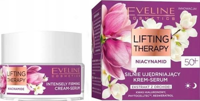 Krem serum fytyre Eveline Lifting Therapy Niacinamide 50+, lifting dhe fortësues, 50ml