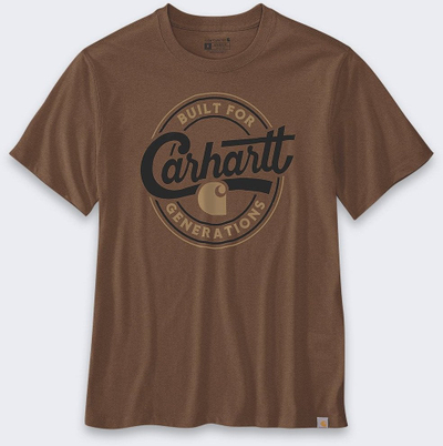 Bluzë Carhartt Relaxed Fit Script Graphic për burra, S, pambuk i lehtë, e kuqe Red Duck Heather