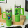 Gotë termo Minecraft Green, 900ml, me pipëz, jeshile