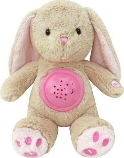 Плишан зајаче со проектор Baby Mix, 34cm, со мелодија, розова