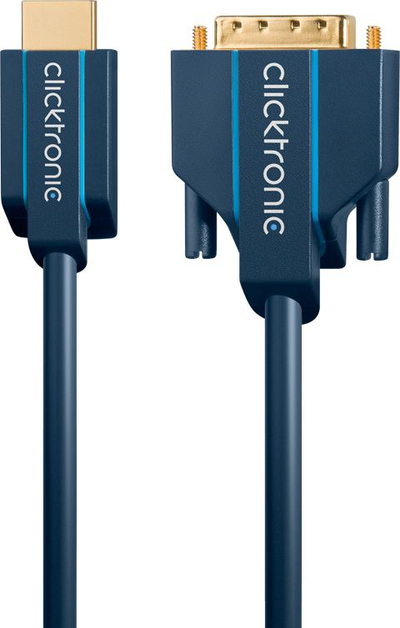 Kabllo adapter HDMI në DVI-D Clicktronic, 3 m, blu