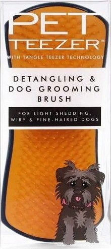 Furçë groomimi për qen Pet Teezer Large, për qime të gjata, ergonomike, blu navy