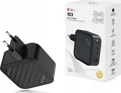 Karikues muri Xblitz XC3 GaN3, PD 100W, 3x USB C dhe USB A, i bardhë