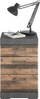 Komodinë FMD Bedside Table, 3 sirtarë, stil druri rustic, gri