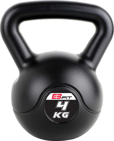 Kettlebell Enero Fit, 4 kg, bituminoz, i zi