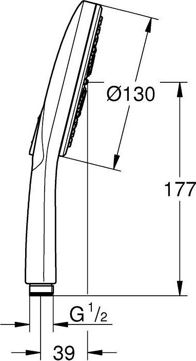 Dorezë dushi Grohe Rainshower SmartActive 130, 3 spërkatje, brushed hard graphite