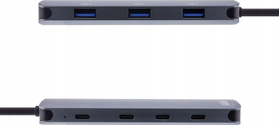 Hub USB InLine USB 3.2 Gen 2, 4x USB C, 3x USB A, PD 100W, gri