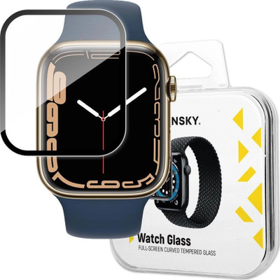Xham mbrojtës Wozinsky Watch Glass për Apple Watch 7 8 41mm, hibrid, me kornizë, i zi