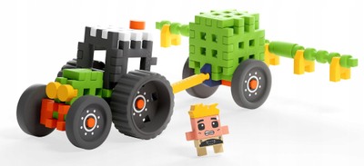 Blloqe ndërtimi Marioinex Mini Waffle FARMER Tractor with Sprayer, 50 copë, shumëngjyrëshe