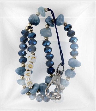 Висулка за телефон LOVE Phone Charm, должина 44cm, за зглоб на рака, многуобојна
