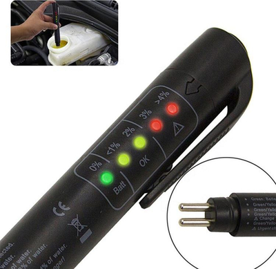 Testues univerzal lëngu frenash, 5 LED, si stilolaps, i zi