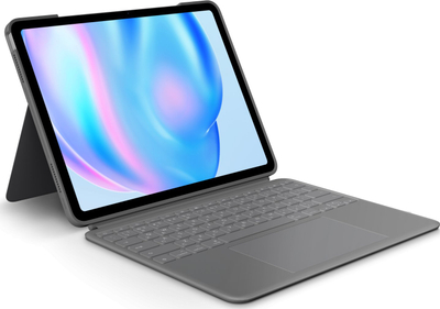 Këllëf tastiere Logitech Combo Touch për iPad Air, me trackpad, ndriçim prapavije, gri Oxford