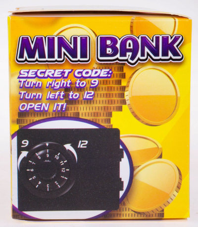 Kasafortë mini për para, me kod sekret, 9 cm, e zezë