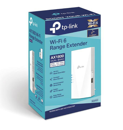 Përsëritës Wi-Fi TP-Link AX1800, Wi-Fi 6, OneMesh, i bardhë