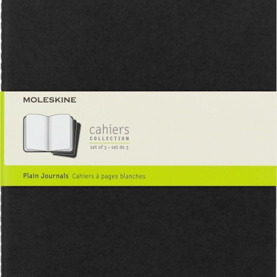 Set me fletore Moleskine Cahier Journals XL, 19x25cm, 120 faqe, të zeza