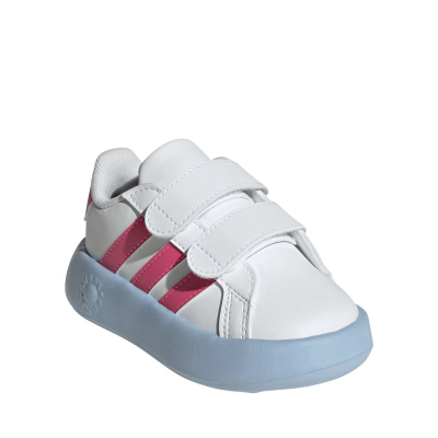 Бебешки патики Adidas Grand Court 2.0, со велкро затворање, EVA ѓон, бели