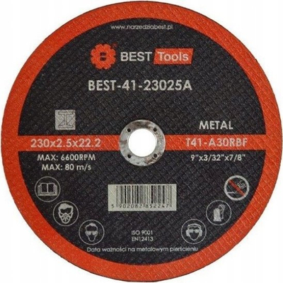 Disk prerës për hekur Best Tools BEST-41-23025A, 230x2.5x22.2 mm, A30 RBF, i kuq