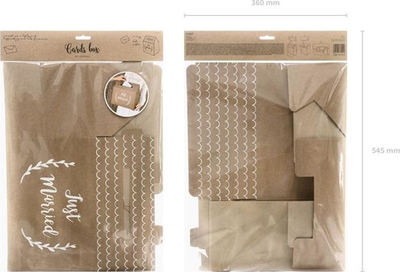 Kuti kartolinash dasme Ginger Ray Just Married, 30 cm, karton kraft, kafe