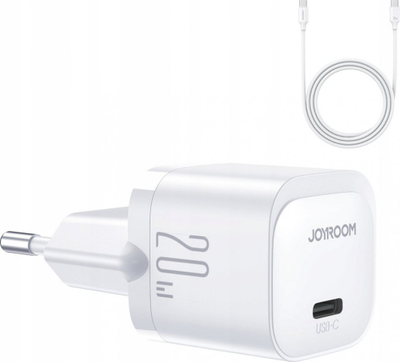 Karikues muri Joyroom JR-TCF02, USB-C PD 20W, kabllo USB-C 1m, i bardhë