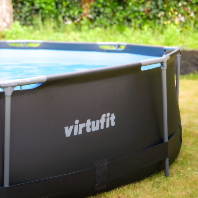 Pishinë me kornizë VirtuFit Round, Ø305 x 76 cm, me pompë filtri, ngjyrë antracit