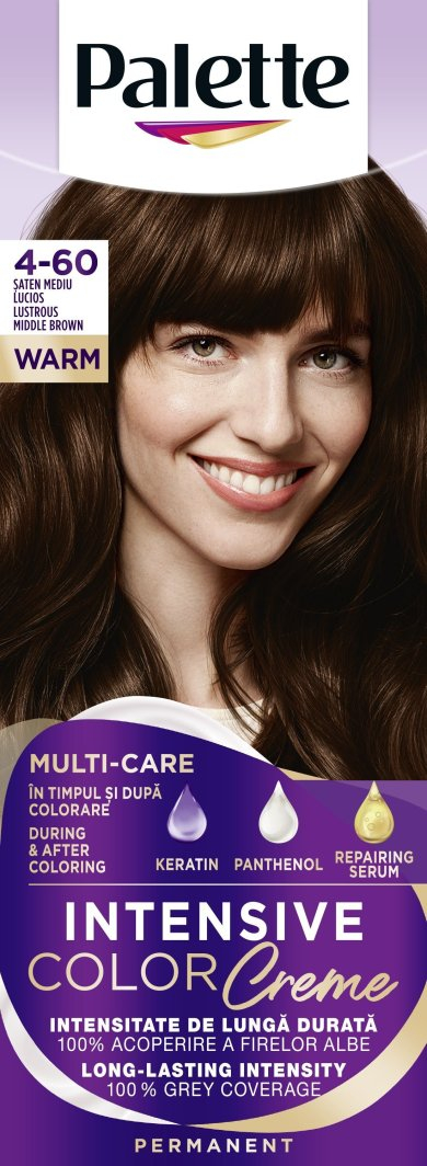 Bojë flokësh Schwarzkopf Palette Intensive Color Creme, 4-60 Warm Middle Brown, permanente