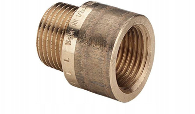 Zgjatues tubi Viega 3525 R, 1/2xRp 1/2, 100mm, bronzi i artë