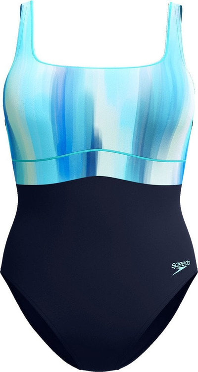 Костим за капење Speedo Shaping Contour Eclipse, едноделен, темно сино зелено