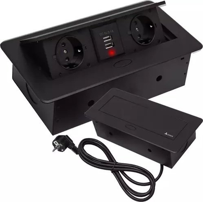 Prizë e integruar Izoxis 21446, 2x220V, 2xUSB 2.1A, argjendtë
