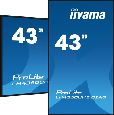 Eкран за дигитално сигнализирање Iiyama LH4360UHS-B2AG, 43\", 4K Ultra HD, црн