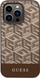 Kapak telefoni Guess GCube Stripes MagSafe, për iPhone 14 Pro, kafe