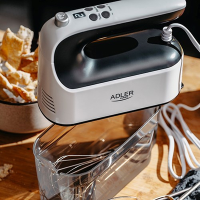 Mikser dore Adler AD 4229, 600W, 9 shpejtësi Turbo, i bardhë