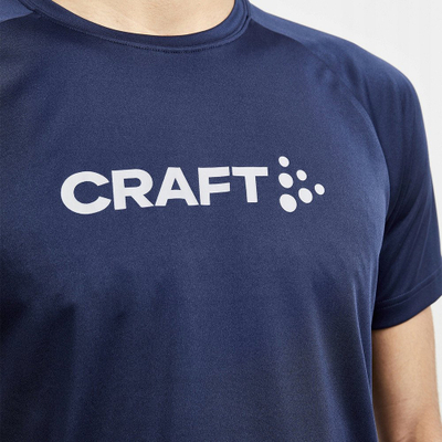 Bluzë sportive Craft Core Unify Logo Tee M, 100% poliester, thahet shpejt, e zezë