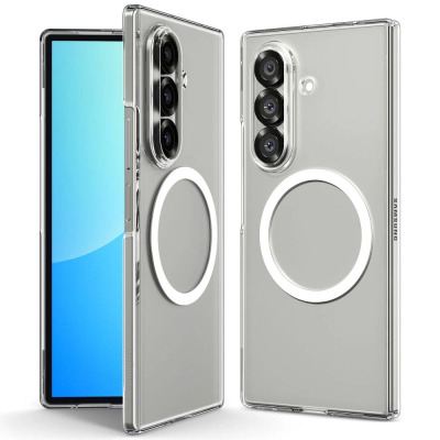 Mbrojtëse telefoni Spigen AirSkin Mag për Samsung Galaxy Z Fold7, MagSafe, polikarbonat, transparente e bardhë