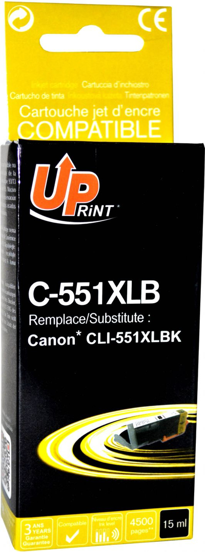 Bojë për printim C-551XLB / CLI551BK, XL, e zezë