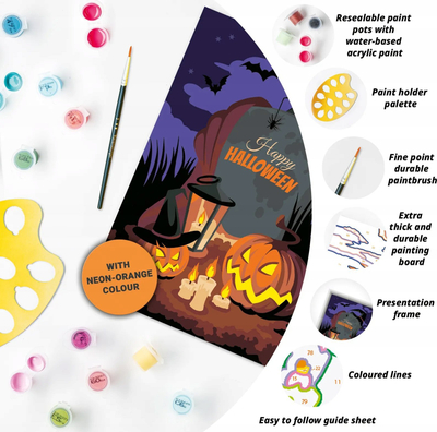 Set pikturimi për kalamaj Ravensburger CreArt Halloween Mood, pikturim me numra, motive Halloween