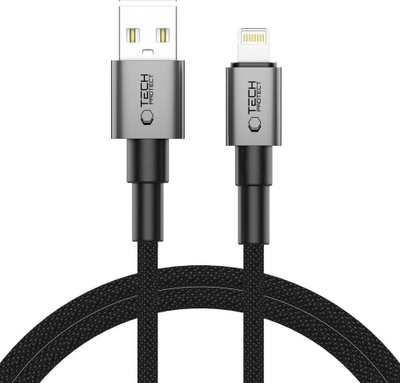 Kabllo karikimi Tech-Protect UltraBoost DNA Lightning, 15W 2.4A, 100cm, gri e errët