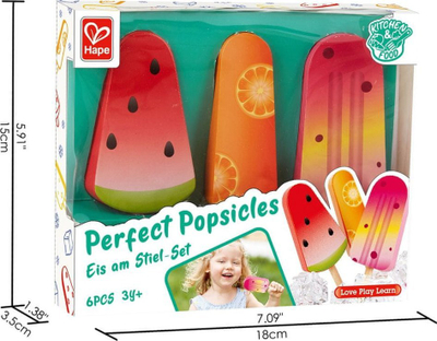 Set lodrash akullore Hape Popsicles, 6 copë, shumëngjyrëshe