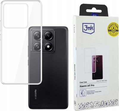 Kapak mbrojtës 3MK për Xiaomi 14T Pro, silikoni, transparent