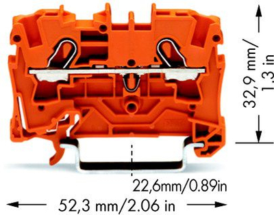 Железнички терминал Вaго 2004-1203, 2 проводници, 4mm², црвен