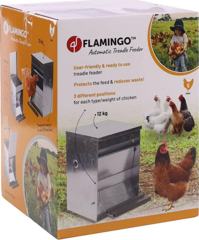 Ushqyes me hapje vetë për pula Flamingo Timo, 12 kg, hekur i galvanizuar, argjent