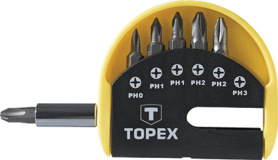 Set kaçavidash Topex 39D351, 7 copë, bit TORX, me dorezë