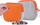 Çantë tualeti PIXIE CREW Zipper Pouch, neopren, panel silikoni, gri me panel portokalli