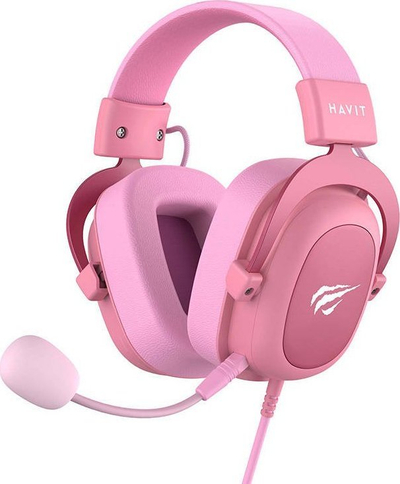 Kufje gaming Havit H2002d, stereo, 3.5mm, rozë
