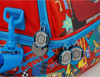 Çantë termike Cars me dy xhepa, 15 x 21 x 28 cm, me shumë ngjyra